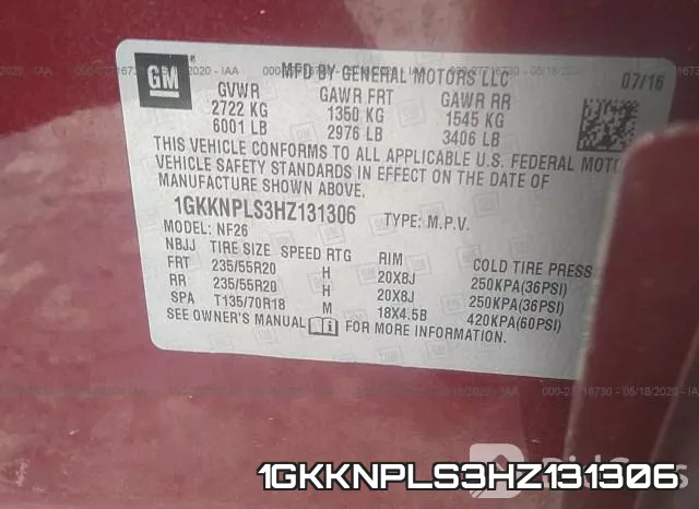 1GKKNPLS3HZ131306 фото 10