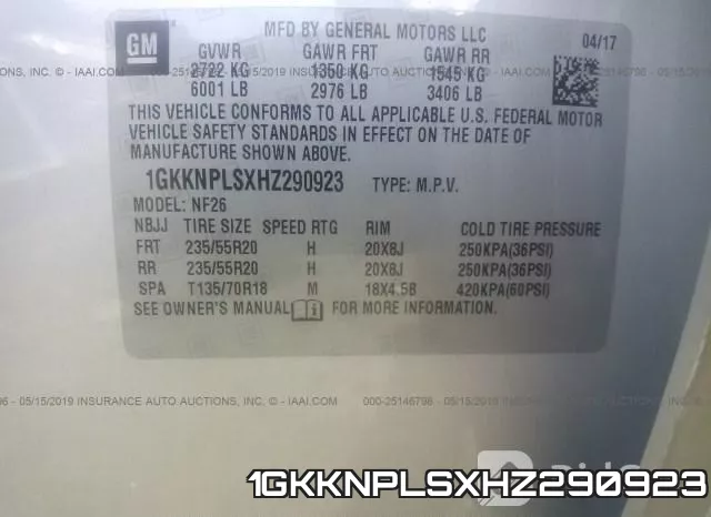 1GKKNPLSXHZ290923 фото 10
