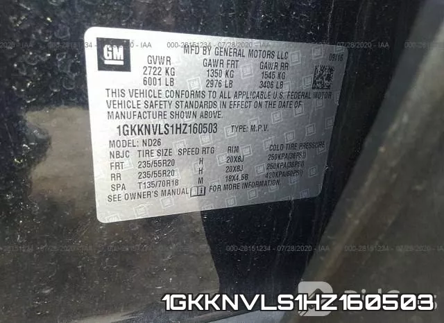 1GKKNVLS1HZ160503 фото 10