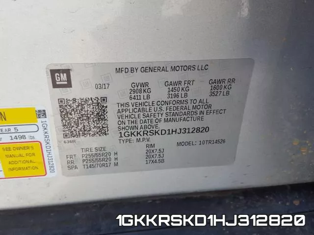 1GKKRSKD1HJ312820 фото 2