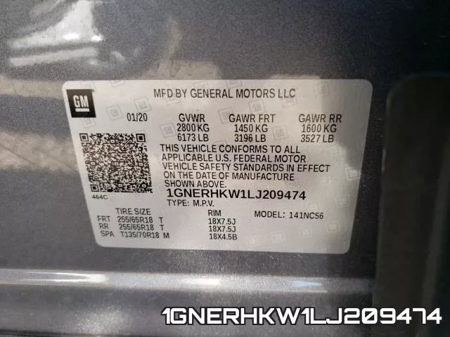 1GNERHKW1LJ209474 фото 2