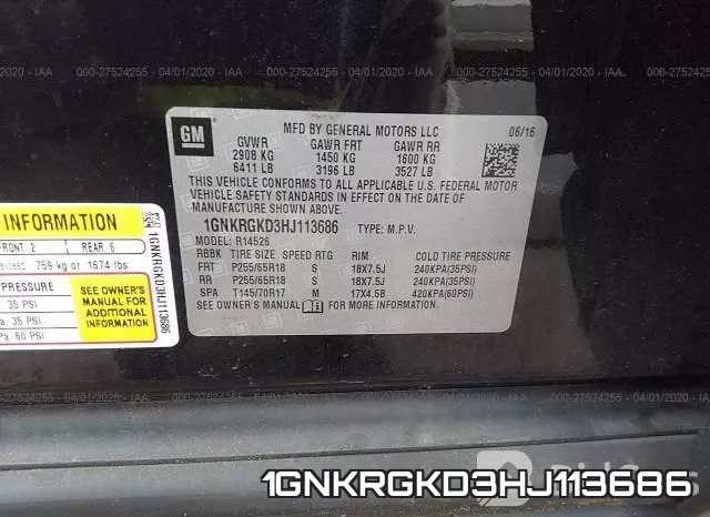 1GNKRGKD3HJ113686 фото 10