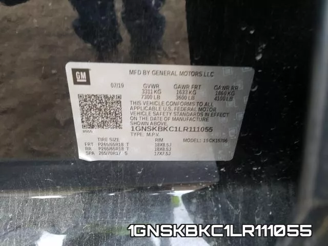 1GNSKBKC1LR111055 фото 2