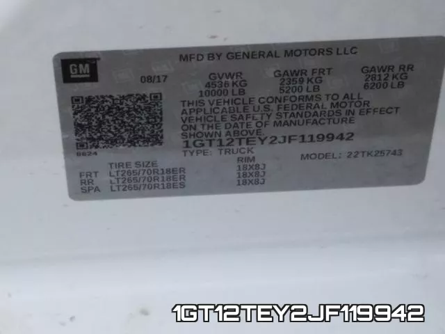 1GT12TEY2JF119942 фото 2