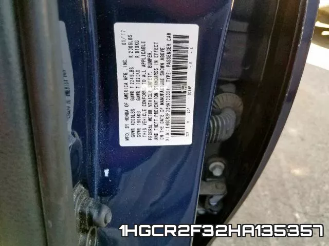 1HGCR2F32HA135357 фото 2