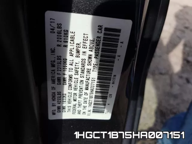 1HGCT1B75HA007151 фото 2