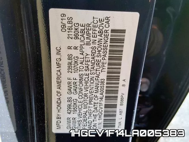 1HGCV1F14LA005383 фото 2
