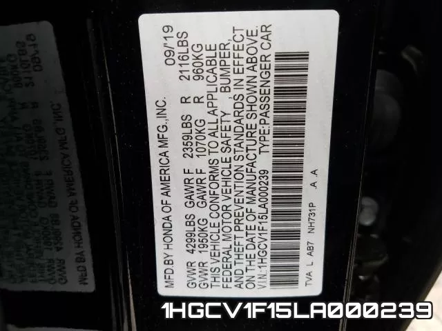 1HGCV1F15LA000239 фото 2