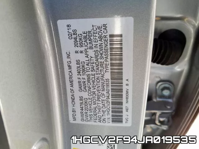1HGCV2F94JA019535 фото 2