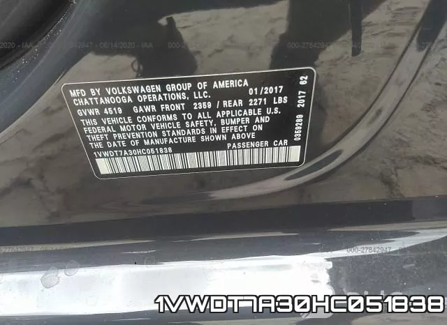 1VWDT7A30HC051838 фото 10