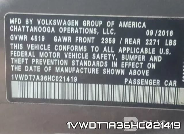 1VWDT7A36HC021419 фото 10