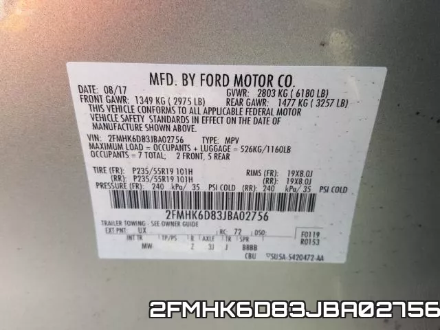 2FMHK6D83JBA02756 фото 2