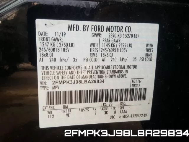 2FMPK3J98LBA29834 фото 2
