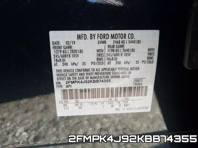 2FMPK4J92KBB74355 фото 2