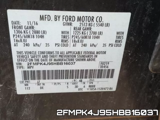 2FMPK4J95HBB16037 фото 2