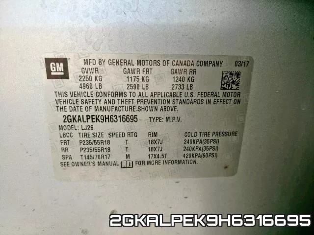 2GKALPEK9H6316695 фото 2