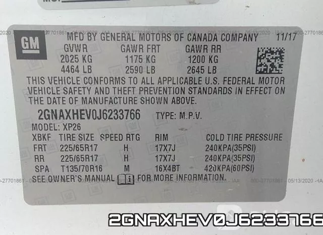 2GNAXHEV0J6233766 фото 10