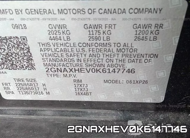 2GNAXHEV0K6147746 фото 10