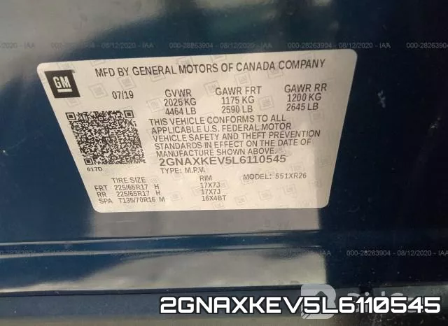 2GNAXKEV5L6110545 фото 10