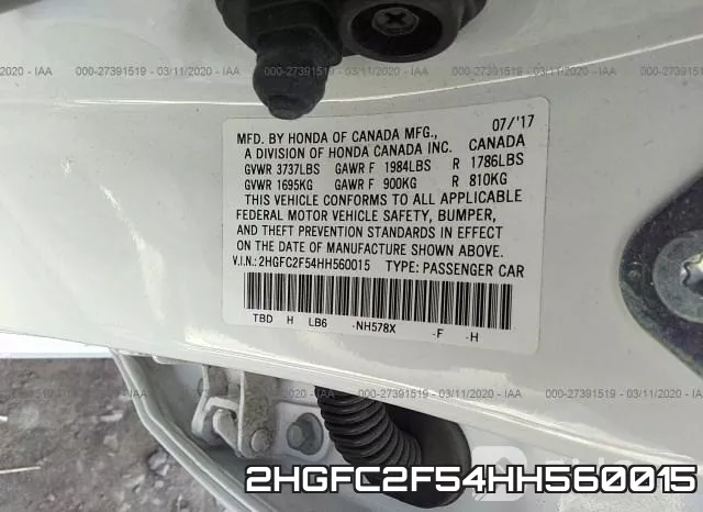 2HGFC2F54HH560015 фото 10