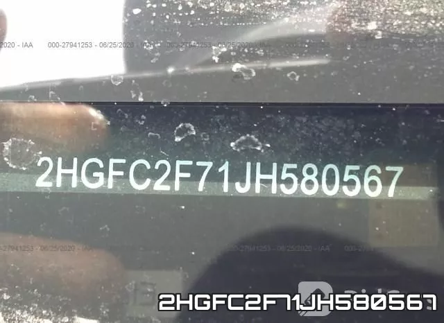 2HGFC2F71JH580567 фото 10