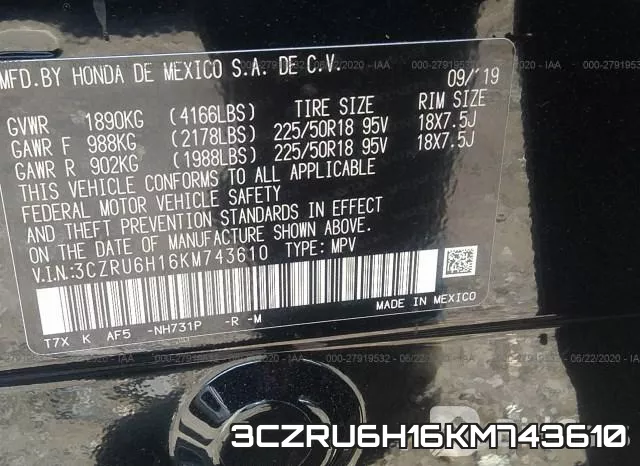 3CZRU6H16KM743610 фото 10