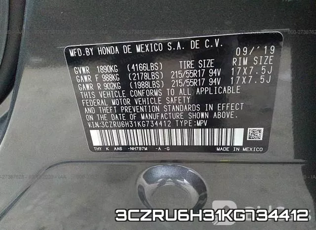 3CZRU6H31KG734412 фото 10
