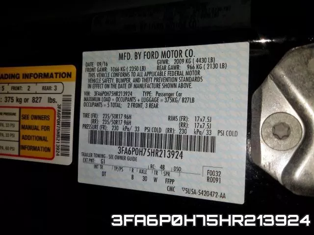 3FA6P0H75HR213924 фото 2