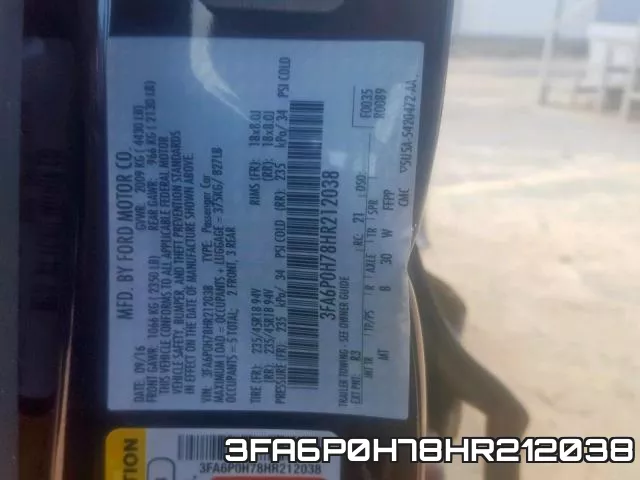 3FA6P0H78HR212038 фото 2