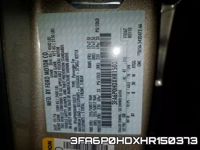3FA6P0HDXHR150373 фото 2