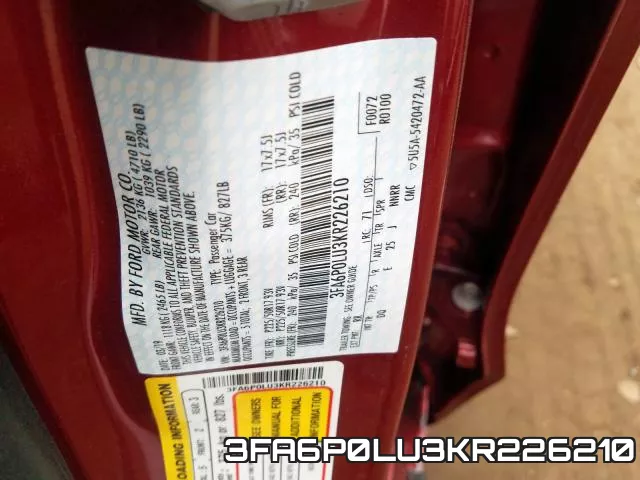 3FA6P0LU3KR226210 фото 2