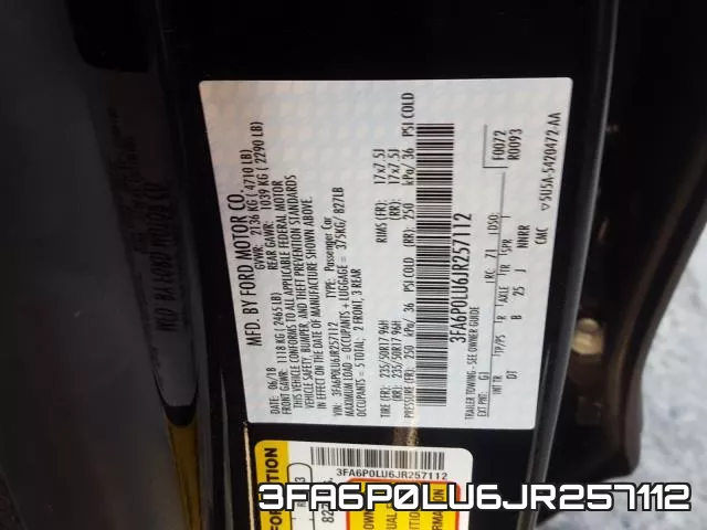 3FA6P0LU6JR257112 фото 2