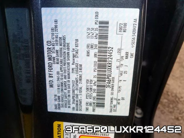 3FA6P0LUXKR124452 фото 2