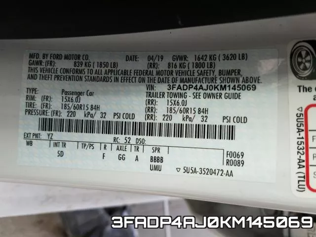 3FADP4AJ0KM145069 фото 2