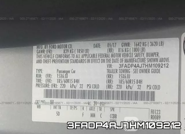 3FADP4AJ7HM109212 фото 10