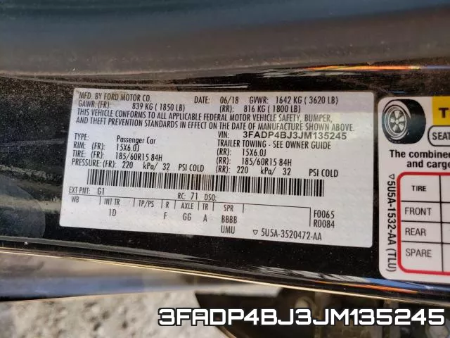 3FADP4BJ3JM135245 фото 2