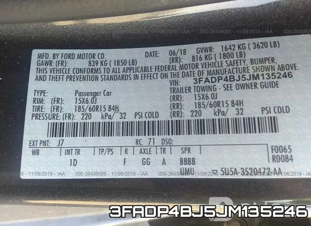 3FADP4BJ5JM135246 фото 10