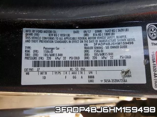 3FADP4BJ6HM159498 фото 2