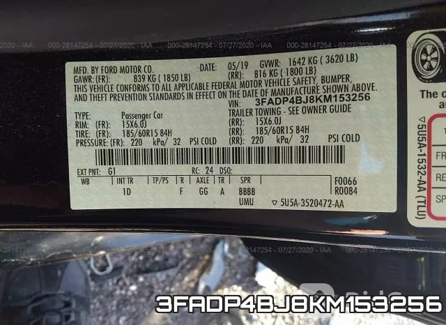 3FADP4BJ8KM153256 фото 10