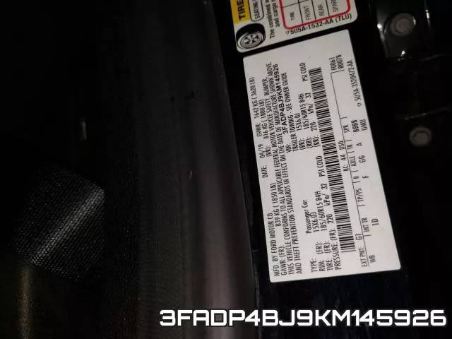 3FADP4BJ9KM145926 фото 2