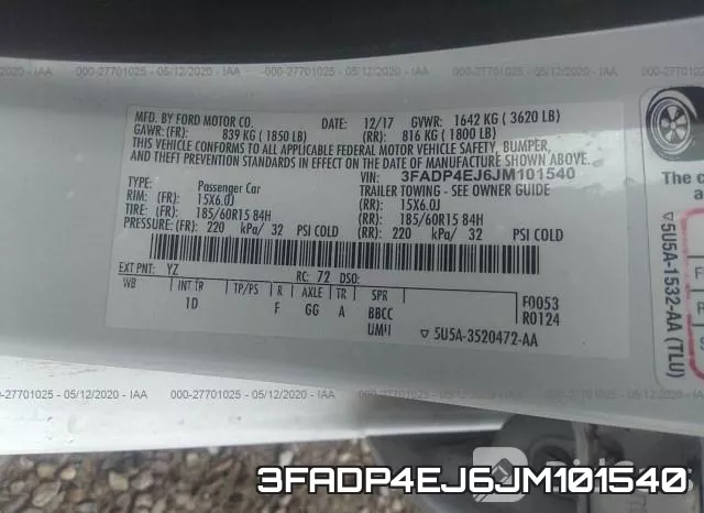 3FADP4EJ6JM101540 фото 10