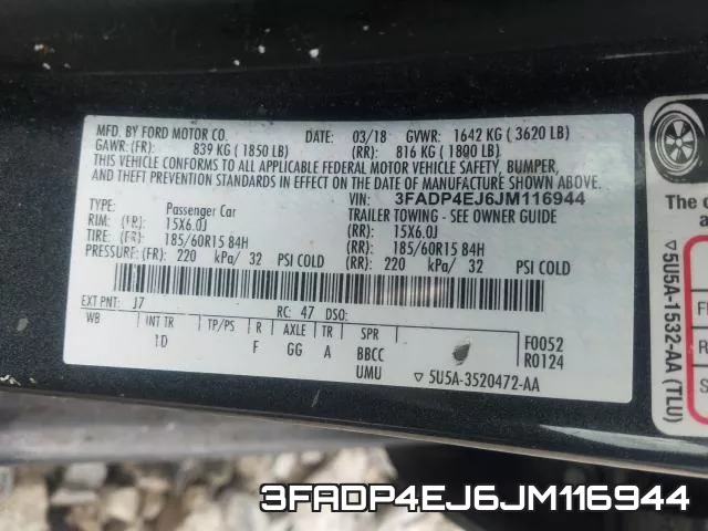 3FADP4EJ6JM116944 фото 2