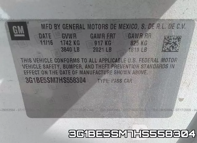 3G1BE5SM7HS558304 фото 10