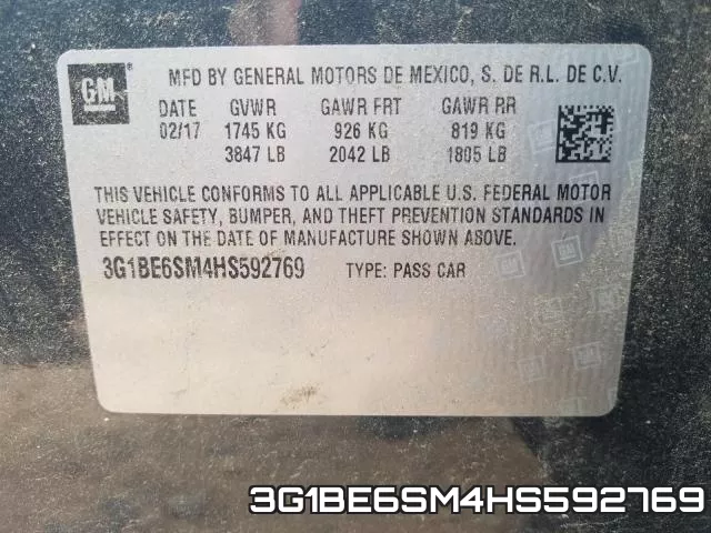 3G1BE6SM4HS592769 фото 2