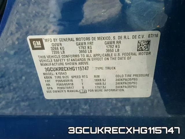 3GCUKRECXHG115747 фото 2