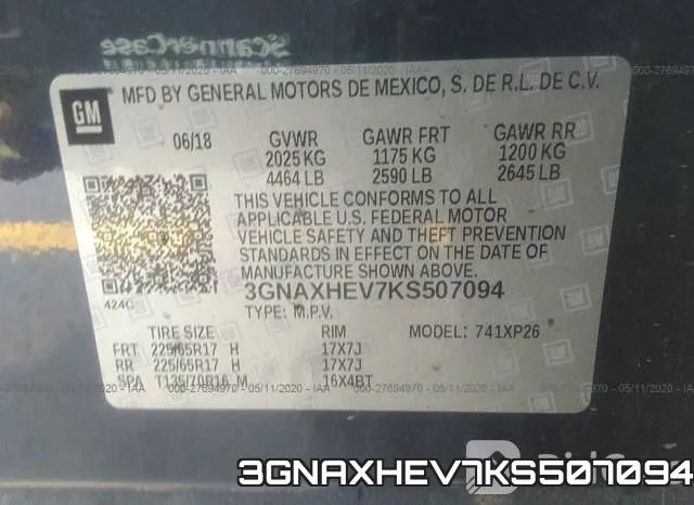 3GNAXHEV7KS507094 фото 10