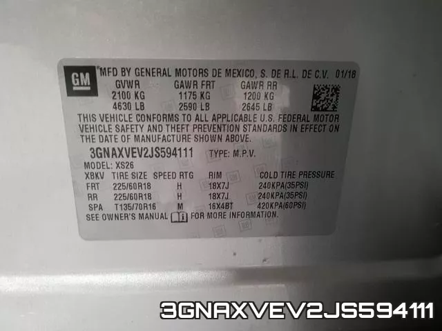 3GNAXVEV2JS594111 фото 2