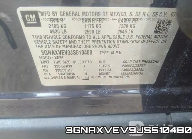 3GNAXVEV9JS510480 фото 10