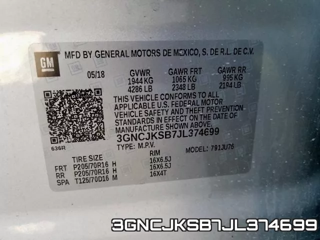 3GNCJKSB7JL374699 фото 2