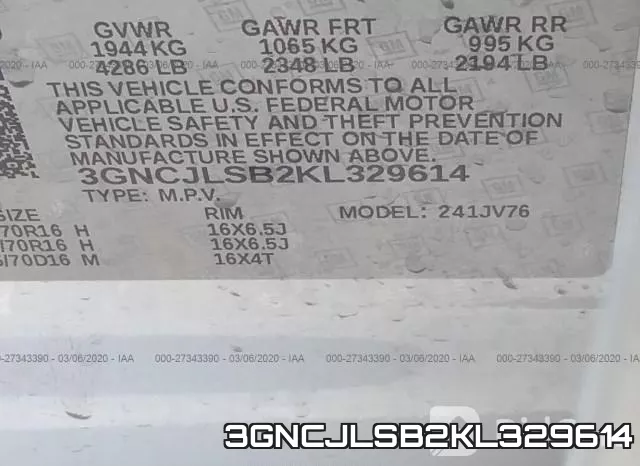 3GNCJLSB2KL329614 фото 10